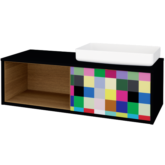 Skrinka pod umývadlo ARTEO SZZOL 120 (pre umývadlo Kaldewei Miena)  - M17 Čierna mat - IND Individual - Nie