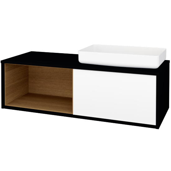 Skrinka pod umývadlo ARTEO SZZOL 120 (pre umývadlo Kaldewei Miena)  - M17 Čierna mat - M01 Biela mat - Nie