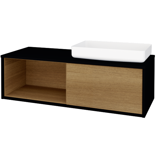 Skrinka pod umývadlo ARTEO SZZOL 120 (pre umývadlo Kaldewei Miena)  - M17 Čierna mat - D29 Honey - Nie