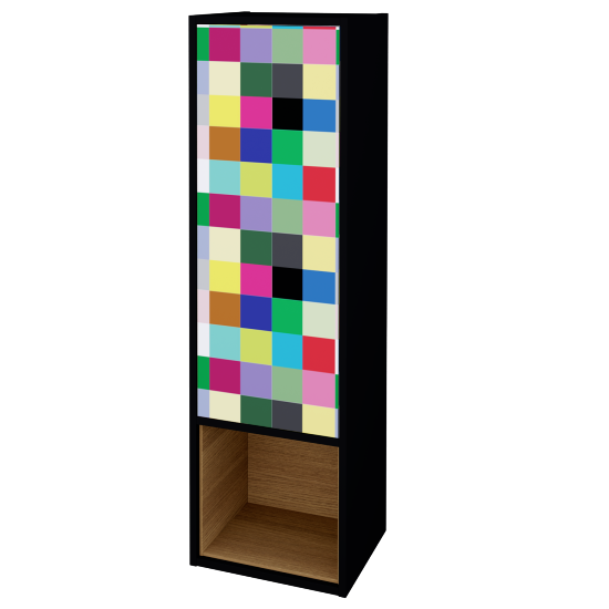 Vysoka kúpeľňova skrinka ARTEO SVDO 40  - M17 Čierna mat - IND Individual - Levé - Nie