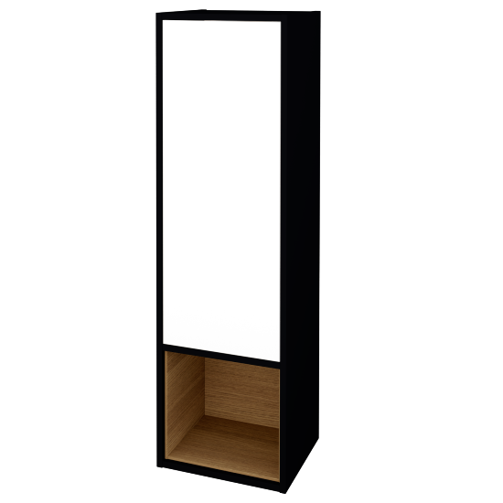 Vysoka kúpeľňova skrinka ARTEO SVDO 40  - M17 Čierna mat - M01 Biela mat - Levé - Nie