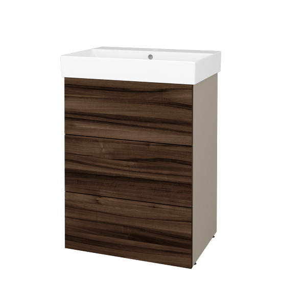 Skrinka pod umývadlo FLOOR SUZ3 60  - L04 Béžová vysoký lesk - D06 Orech - Nie