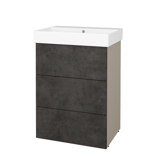 Skrinka pod umývadlo FLOOR SUZ3 60  - L04 Béžová vysoký lesk - D16 Tmavý betón - Nie