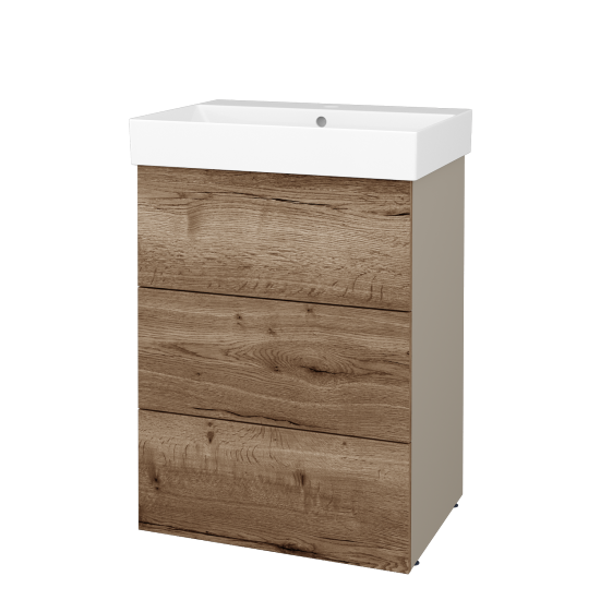 Skrinka pod umývadlo FLOOR SUZ3 60  - L04 Béžová vysoký lesk - D21 Tobacco - Nie