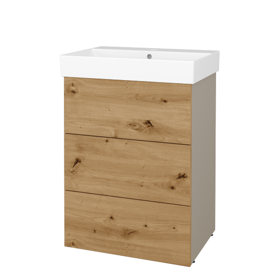 Skrinka pod umývadlo FLOOR SUZ3 60  - L04 Béžová vysoký lesk - D22 Karamel - Nie