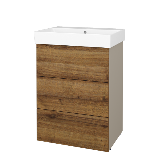 Skrinka pod umývadlo FLOOR SUZ3 60  - L04 Béžová vysoký lesk - D27 Cognac - Nie