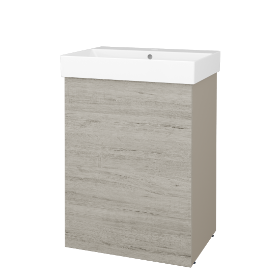 Skrinka pod umývadlo FLOOR SUD 60  - L04 Béžová vysoký lesk - D05 Oregon - Levé - Nie