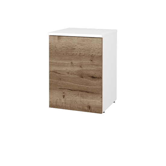 Nízka kúpeľňová skrinka FLOOR SND 40  - L01 Biela vysoký lesk - D21 Tobacco - Levé