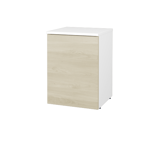 Nízka kúpeľňová skrinka FLOOR SND 40  - L01 Biela vysoký lesk - D24 Ohio - Levé