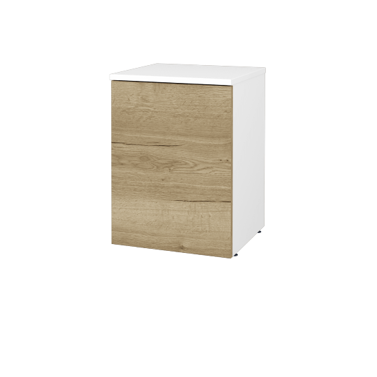 Nízka kúpeľňová skrinka FLOOR SND 40  - L01 Biela vysoký lesk - D26 Ontario - Levé