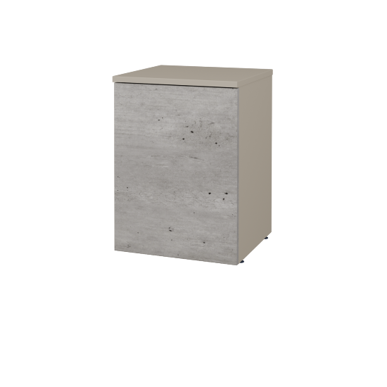 Nízka kúpeľňová skrinka FLOOR SND 40  - L04 Béžová vysoký lesk - D01 Betón - Levé - Nie