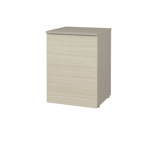 Nízka kúpeľňová skrinka FLOOR SND 40  - L04 Béžová vysoký lesk - D04 Dub - Levé - Nie