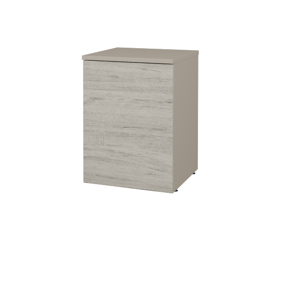 Nízka kúpeľňová skrinka FLOOR SND 40  - L04 Béžová vysoký lesk - D05 Oregon - Levé - Nie