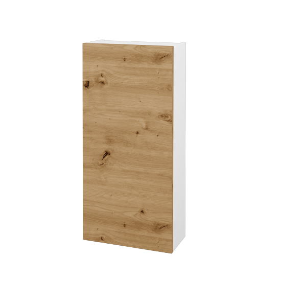 Horná skrinka FLOOR SYD 40  - L01 Biela vysoký lesk - D22 Karamel - Levé