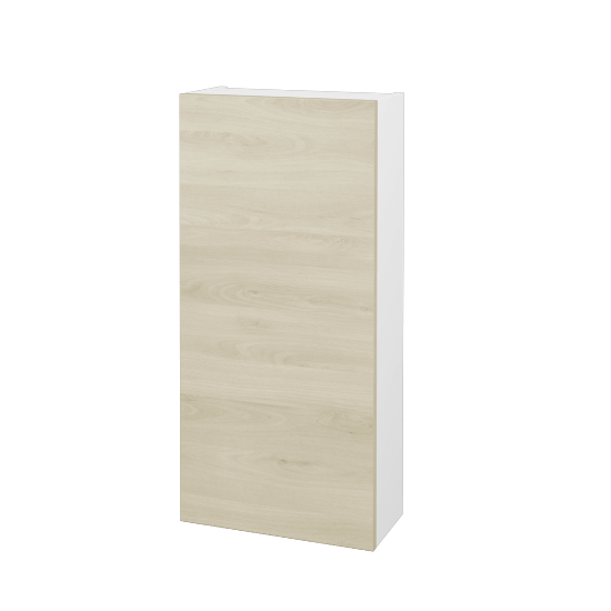 Horná skrinka FLOOR SYD 40  - L01 Biela vysoký lesk - D24 Ohio - Levé