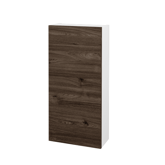 Horná skrinka FLOOR SYD 40  - L01 Biela vysoký lesk - D25 Teak - Levé