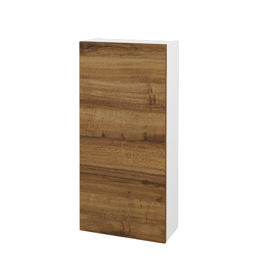 Horná skrinka FLOOR SYD 40  - L01 Biela vysoký lesk - D27 Cognac - Levé