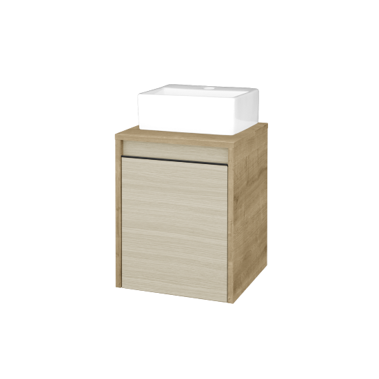 Skrinka pod umývadlo VISIT SZD 40 (umývadlo Gladi)  - D09 Arlington - Úchytka T33 - čierna mat - D04 Dub - Levé - Nie