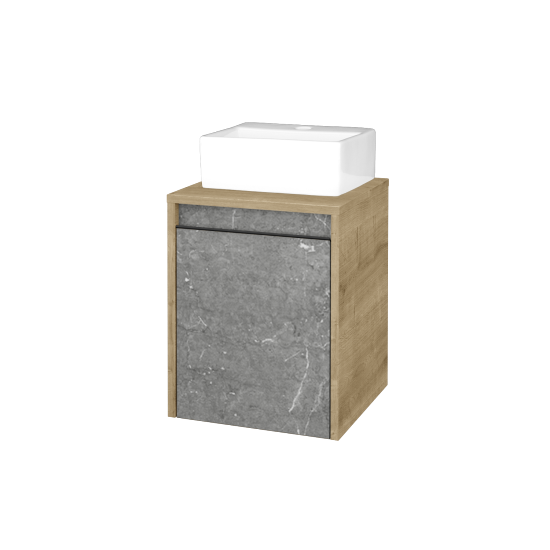 Skrinka pod umývadlo VISIT SZD 40 (umývadlo Gladi)  - D09 Arlington - Úchytka T33 - čierna mat - D20 Galaxy - Levé - Nie