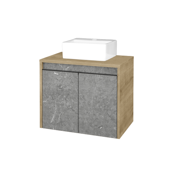 Skrinka pod umývadlo VISIT SZD2 60 (umývadlo Gladi)  - D09 Arlington - Úchytka T33 - čierna mat - D20 Galaxy - Nie