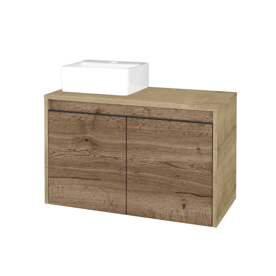 Skrinka pod umývadlo VISIT SZD2 80 (umývadlo Gladi)  - D09 Arlington - Úchytka T33 - čierna mat - D21 Tobacco - Levé - Nie