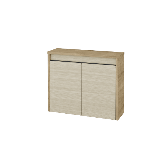 Nízka kúpeľňova skrinka VISIT SND2 60  - D09 Arlington - Úchytka T33 - čierna mat - D04 Dub - Nie