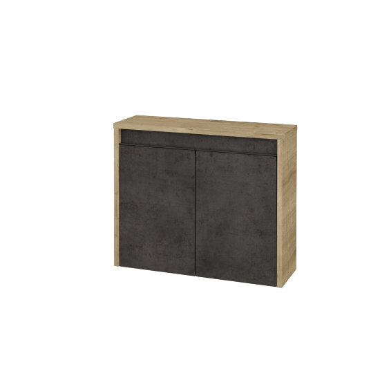 Nízka kúpeľňova skrinka VISIT SND2 60  - D09 Arlington - Úchytka T33 - čierna mat - D16 Tmavý betón - Nie