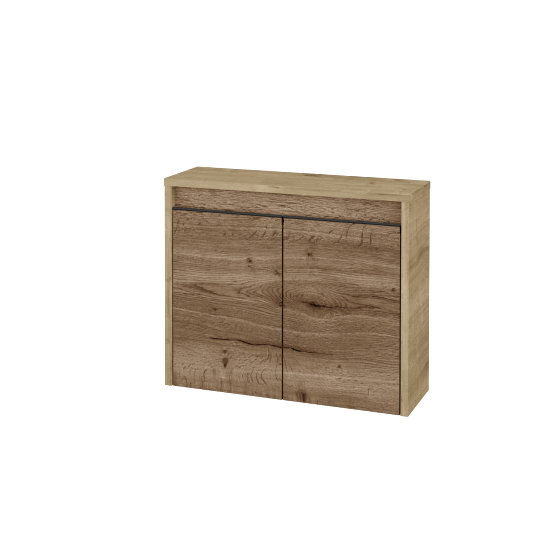 Nízka kúpeľňova skrinka VISIT SND2 60  - D09 Arlington - Úchytka T33 - čierna mat - D21 Tobacco - Nie