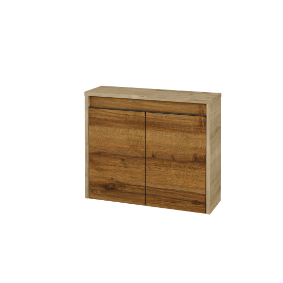 Nízka kúpeľňova skrinka VISIT SND2 60  - D09 Arlington - Úchytka T33 - čierna mat - D27 Cognac - Nie