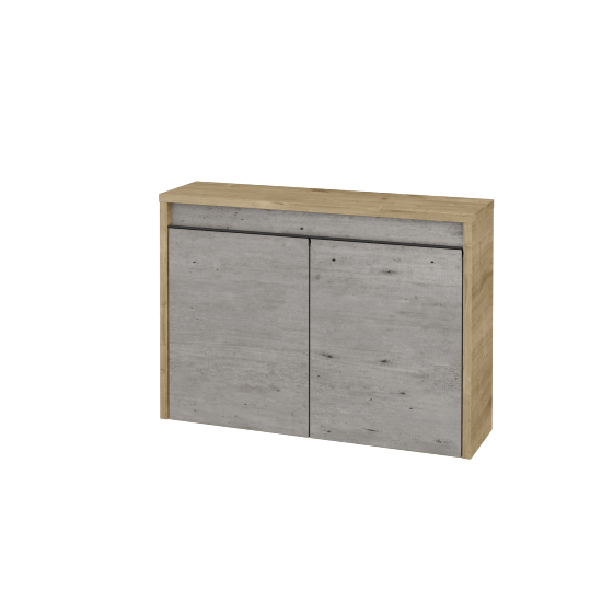 Nízka kúpeľňova skrinka VISIT SND2 70  - D09 Arlington - Úchytka T33 - čierna mat - D01 Betón - Nie