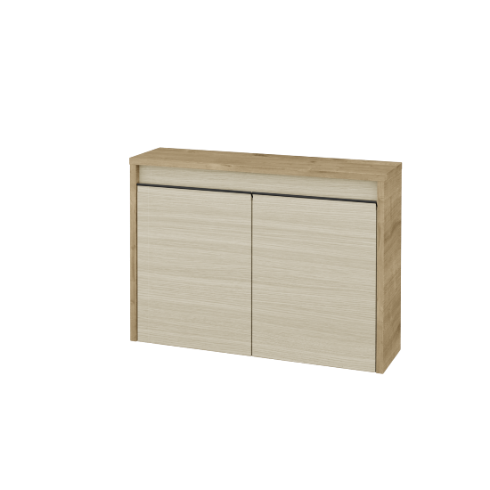 Nízka kúpeľňova skrinka VISIT SND2 70  - D09 Arlington - Úchytka T33 - čierna mat - D04 Dub - Nie