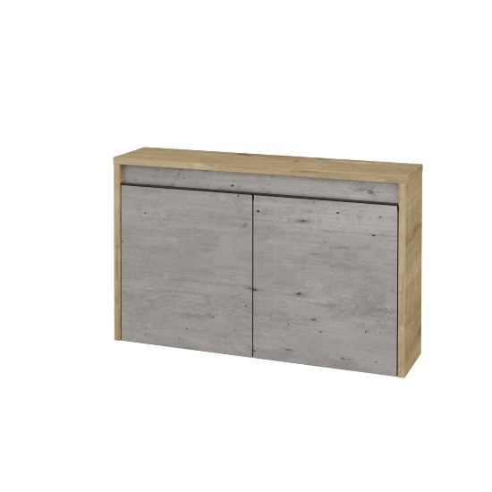 Nízka kúpeľňova skrinka VISIT SND2 80  - D09 Arlington - Úchytka T33 - čierna mat - D01 Betón - Nie