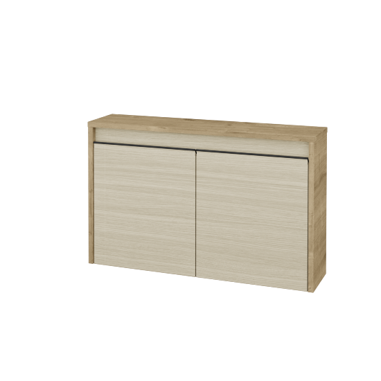 Nízka kúpeľňova skrinka VISIT SND2 80  - D09 Arlington - Úchytka T33 - čierna mat - D04 Dub - Nie