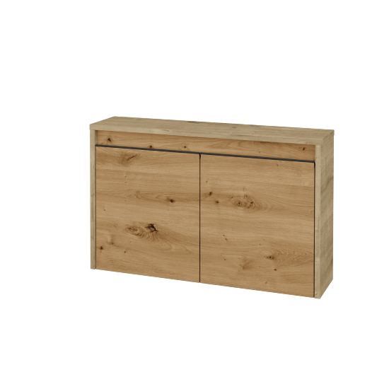 Nízka kúpeľňova skrinka VISIT SND2 80  - D09 Arlington - Úchytka T33 - čierna mat - D22 Karamel - Nie