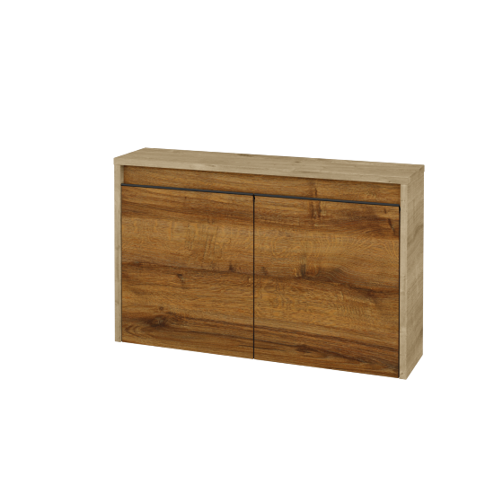 Nízka kúpeľňova skrinka VISIT SND2 80  - D09 Arlington - Úchytka T33 - čierna mat - D27 Cognac - Nie