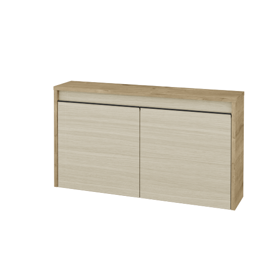 Nízka kúpeľňova skrinka VISIT SND2 90  - D09 Arlington - Úchytka T33 - čierna mat - D04 Dub - Nie