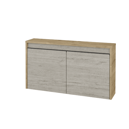 Nízka kúpeľňova skrinka VISIT SND2 90  - D09 Arlington - Úchytka T33 - čierna mat - D05 Oregon - Nie