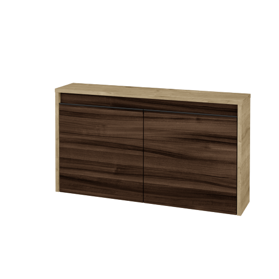 Nízka kúpeľňova skrinka VISIT SND2 90  - D09 Arlington - Úchytka T33 - čierna mat - D06 Orech - Nie