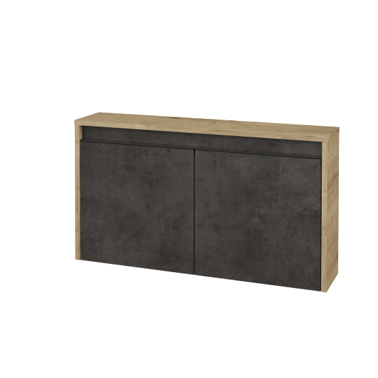 Nízka kúpeľňova skrinka VISIT SND2 90  - D09 Arlington - Úchytka T33 - čierna mat - D16 Tmavý betón - Nie