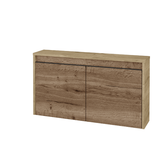 Nízka kúpeľňova skrinka VISIT SND2 90  - D09 Arlington - Úchytka T33 - čierna mat - D21 Tobacco - Nie