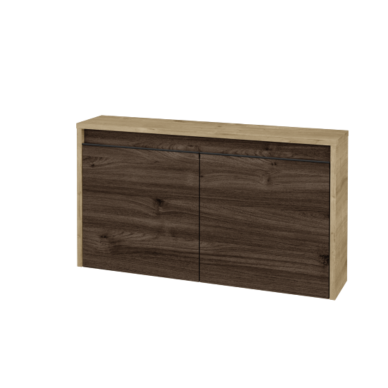 Nízka kúpeľňova skrinka VISIT SND2 90  - D09 Arlington - Úchytka T33 - čierna mat - D25 Teak - Nie