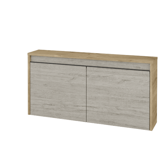 Nízka kúpeľňova skrinka VISIT SND2 100  - D09 Arlington - Úchytka T33 - čierna mat - D05 Oregon - Nie