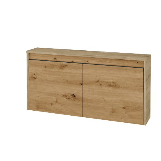 Nízka kúpeľňova skrinka VISIT SND2 100  - D09 Arlington - Úchytka T33 - čierna mat - D22 Karamel - Nie