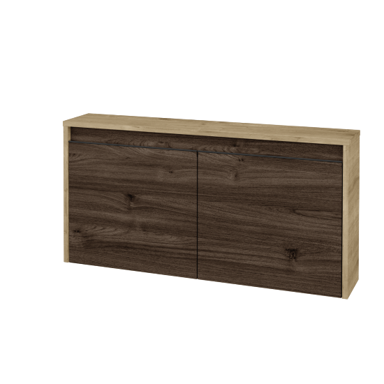 Nízka kúpeľňova skrinka VISIT SND2 100  - D09 Arlington - Úchytka T33 - čierna mat - D25 Teak - Nie