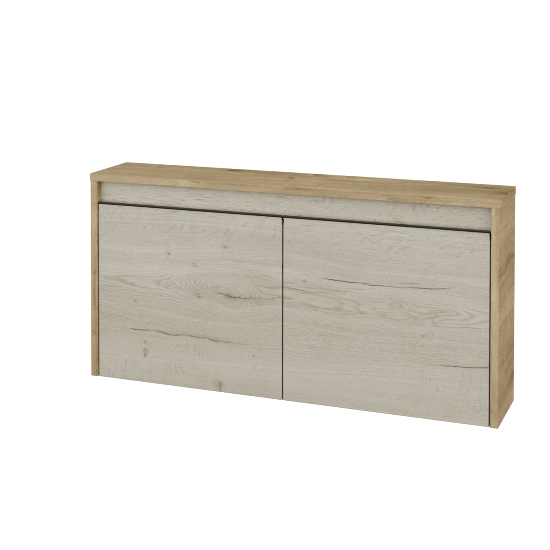 Nízka kúpeľňova skrinka VISIT SND2 100  - D09 Arlington - Úchytka T33 - čierna mat - D28 Alberta - Nie