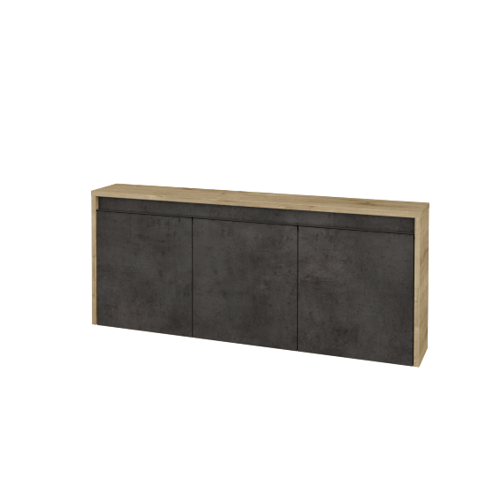 Nízka kúpeľňova skrinka VISIT SND3 120  - D09 Arlington - Úchytka T33 - čierna mat - D16 Tmavý betón - Nie