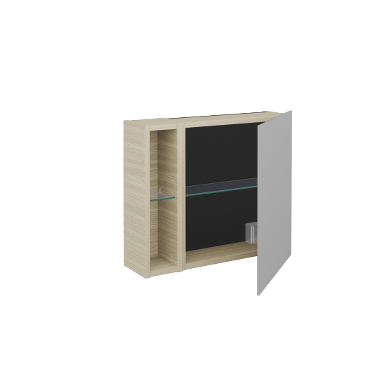 Jednodverová zrkadlová skrinka AVANTI GAEOL 60  - D04 Dub