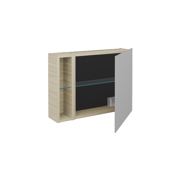 Jednodverová zrkadlová skrinka AVANTI GAEOL 70  - D04 Dub