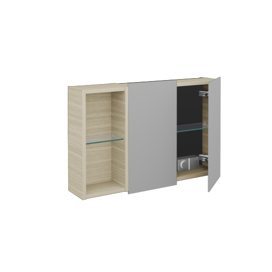 Dvojdverová zrkadlová skrinka AVANTI GA2EOL 80  - D04 Dub