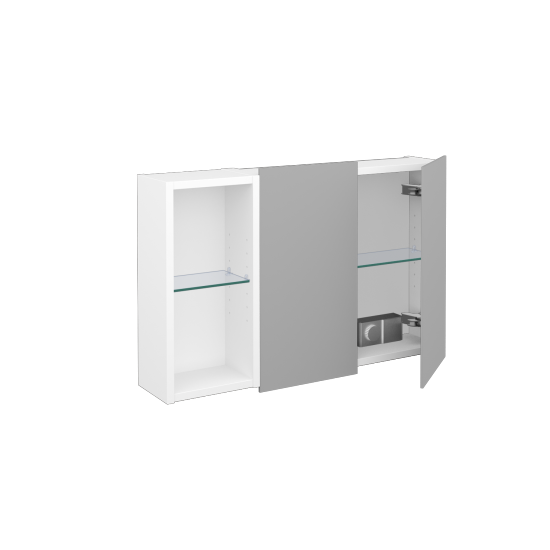 Dvojdverová zrkadlová skrinka AVANTI GA2EOL 80  - N01 Biela lesk